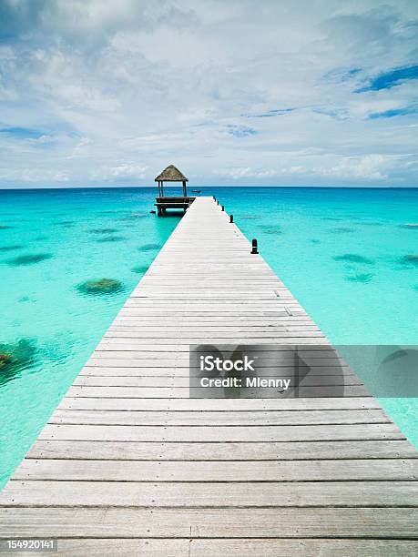 Atoll Jetty Turquoise Waters Tuamotu Archipelago Fakarava French Polynesia Stock Photo - Download Image Now