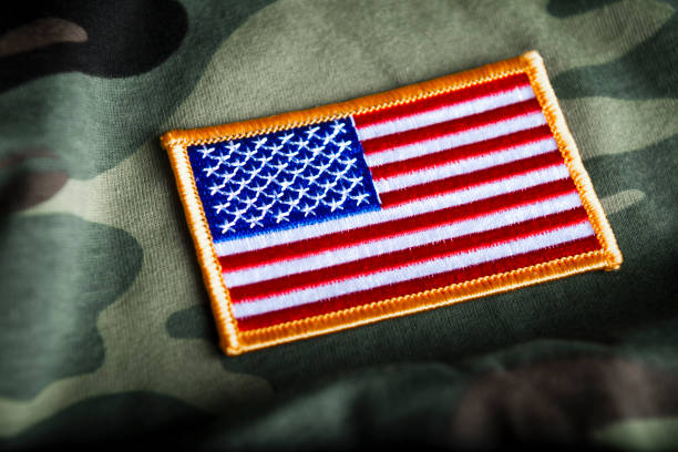 istock American Flag and Camoflage (Military Series) 154920434