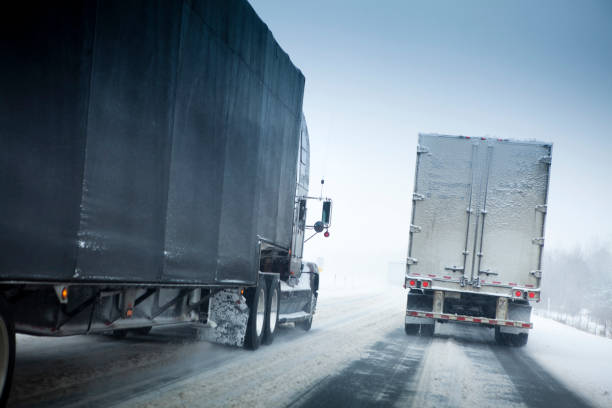 istock Snow storm on the highway 154920443