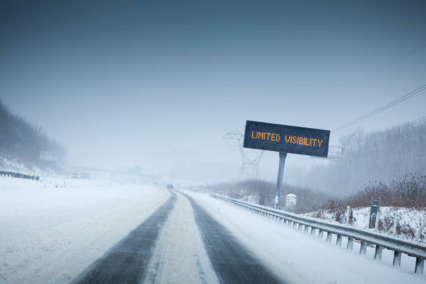 istock Snow storm on the highway 154920444