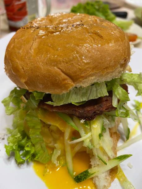 istock close up of home made burger on the table 1549227557