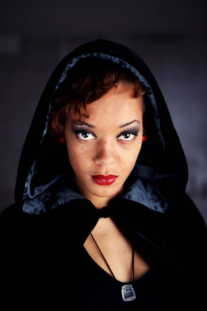 Scary portrait of a young woman. Halloween theme. 