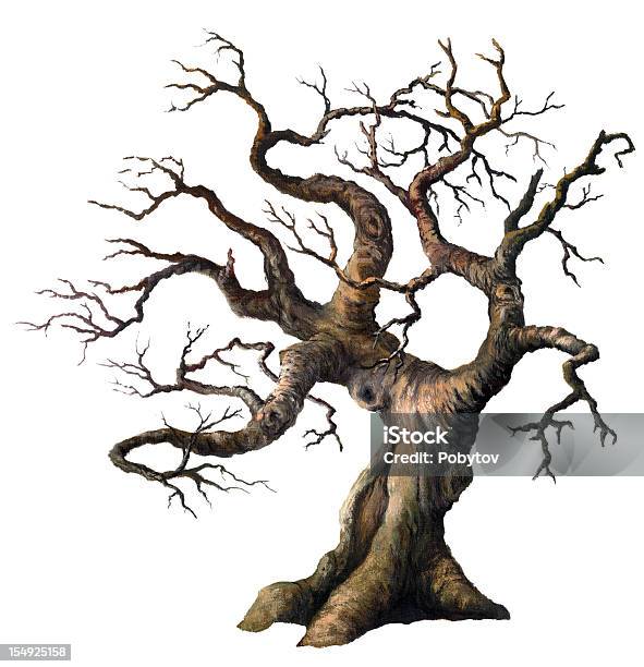 Stary Oak - Stockowe grafiki wektorowe i więcej obrazów Drzewo - Drzewo, Upiorny, Horror