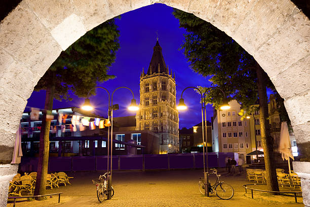 Cologne Germany Old Town Hall Scene from the old town of Cologne with the historic Town Hall in the background cologne photos stock pictures, royalty-free photos & images