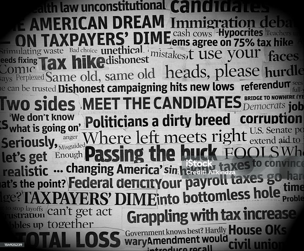 Corruption politique titres - Photo de Titre de journal libre de droits