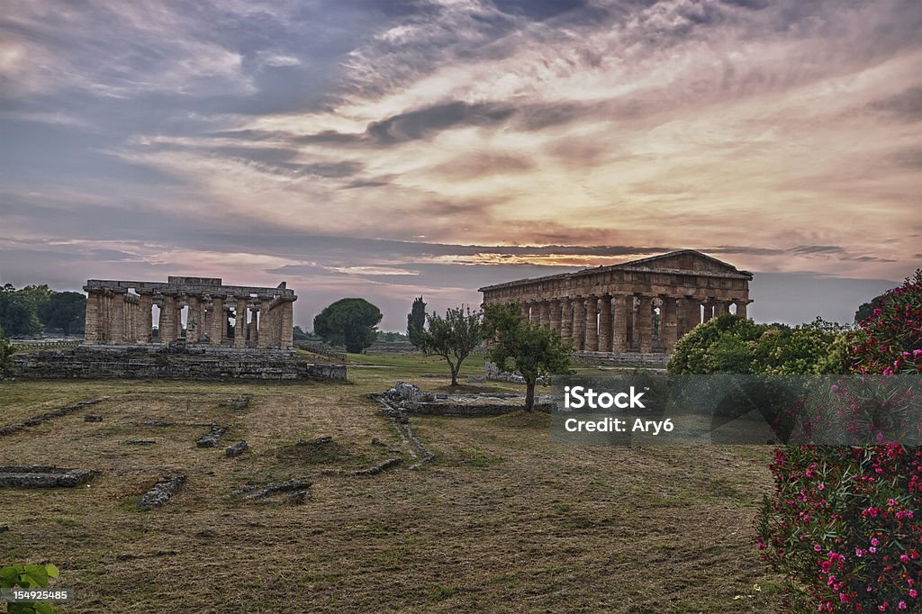 Tempio di Poseidone (Paestum, Italia) HDR - Foto stock royalty-free di Paestum