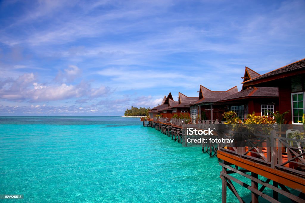 Aldeia de água da Ilha Mabul, Malásia, Bornéu de Sipadan - Royalty-free Ilha de Sipadan Foto de stock