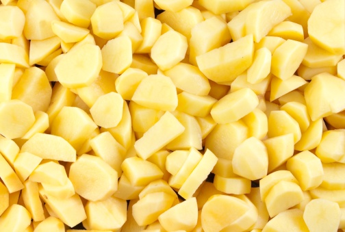 raw slicet potatoes background