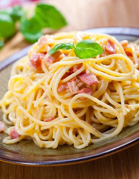 istock A rustic plate of spaghetti alla carbonara with bacon 154925989