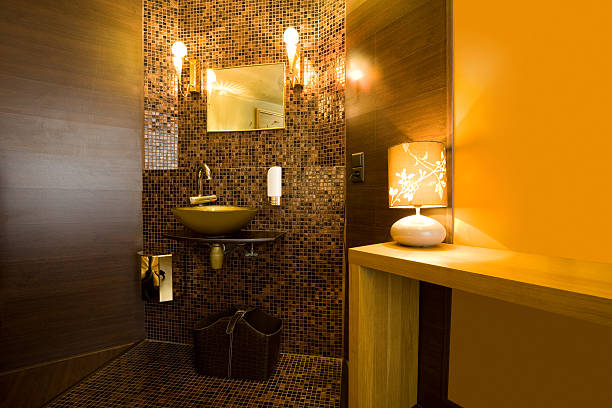 Stylish Bathroom Beautiful bathroom powder room stock pictures, royalty-free photos & images