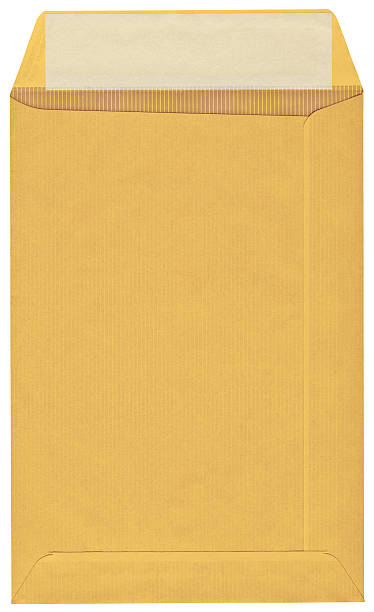 istock High Resolution Isolated Yellow Striped Open-end Self-seal Kraft Envelope 154926175