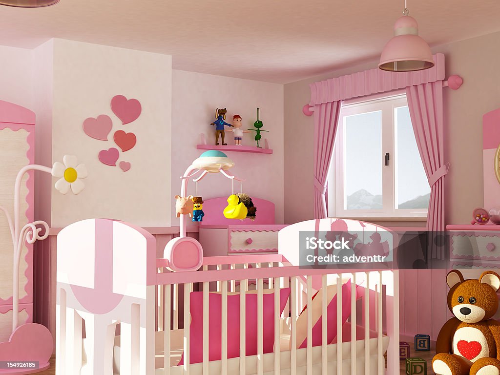 Quarto de bebê - Foto de stock de Berço royalty-free