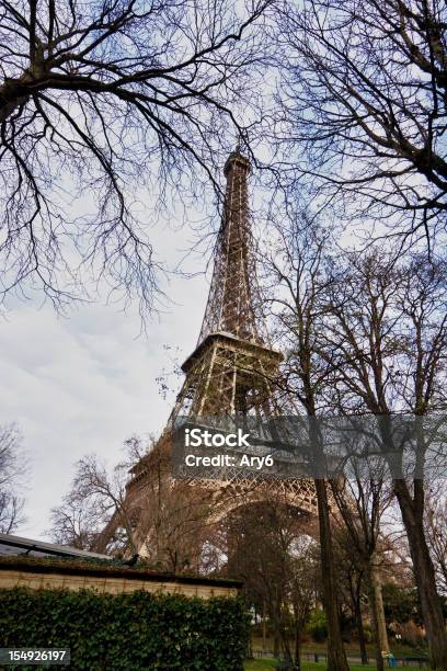 Torre Eiffel A Parigi Francia - Fotografie stock e altre immagini di Acciaio - Acciaio, Albero, Ambientazione esterna