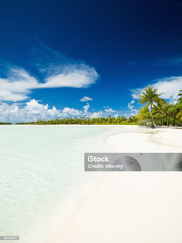 Blue Lagoon Perfect Beach Fakarava Tuamotu Archipelago French Polynesia  Atoll Stock Photo