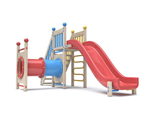 istock Children playground with slide 3D 1549263329