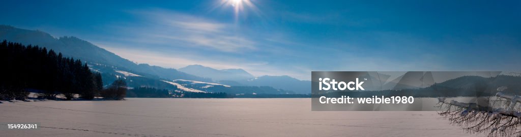 Sonne über dem horizont-XXL-Landschaft Panorama - Lizenzfrei Berg Stock-Foto