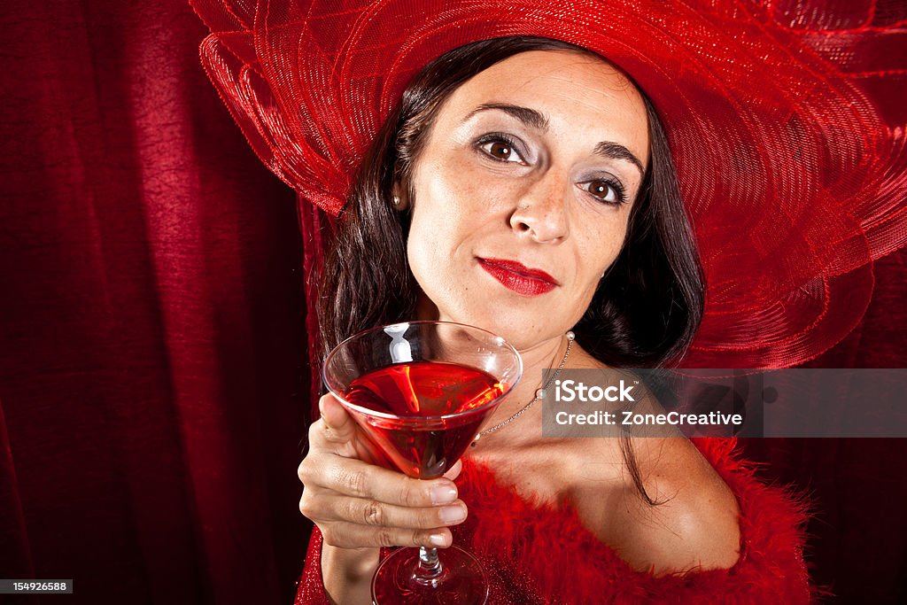 Beautiful woman in red  Activity Stock Photo