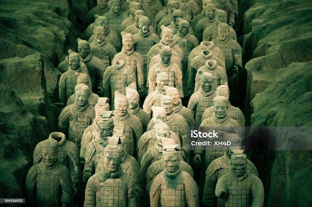 Cerâmica de Terracota Exército no Túmulo de Qin Shi Huang - Royalty-free Xi'an Foto de stock