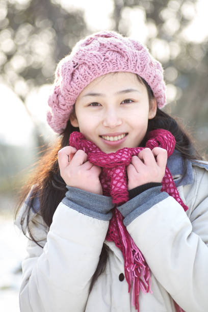 istock Girl in the snow field 154926983