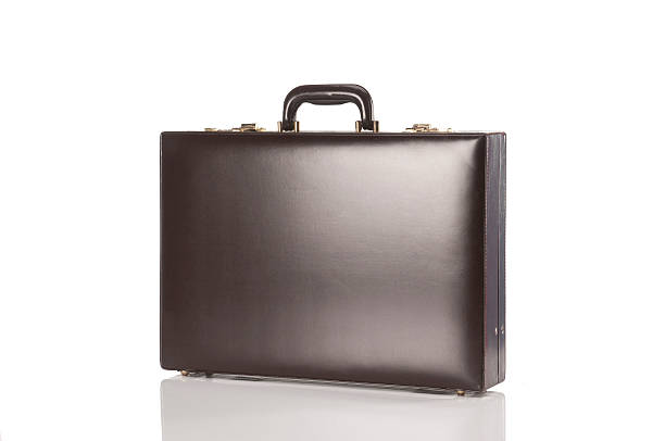 Brown Retro Briefcase stock photo