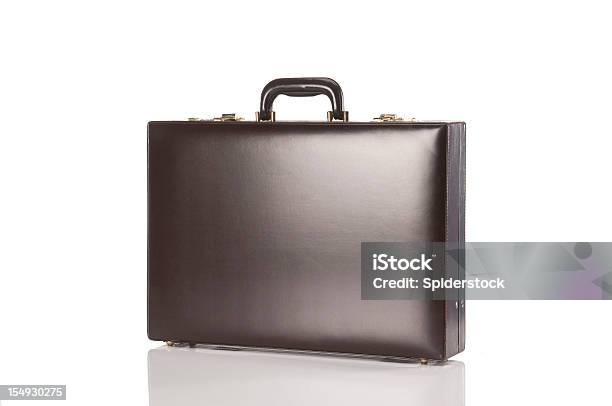 Brown Retro Briefcase Stock Photo - Download Image Now - Briefcase, Cut Out, Brown
