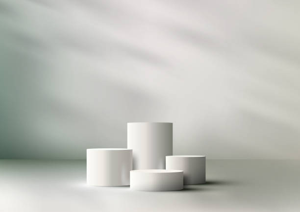 istock Sleek and Modern Product Showcase. Minimalist 3D Podium Stand with Natural Lighting. Vector Illustrator Mockup 1549303507