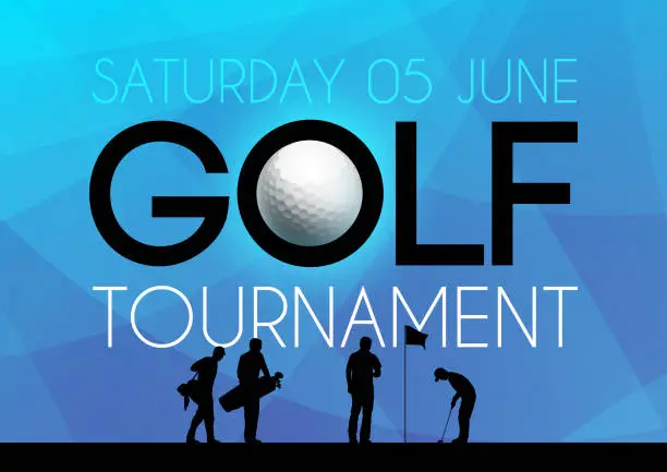 Vector illustration of Blue golf tournament poster background