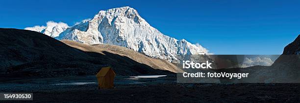 Himalayas Chamlang Snow Mountain Summit Wilderness Panorama Nepal Stock Photo - Download Image Now