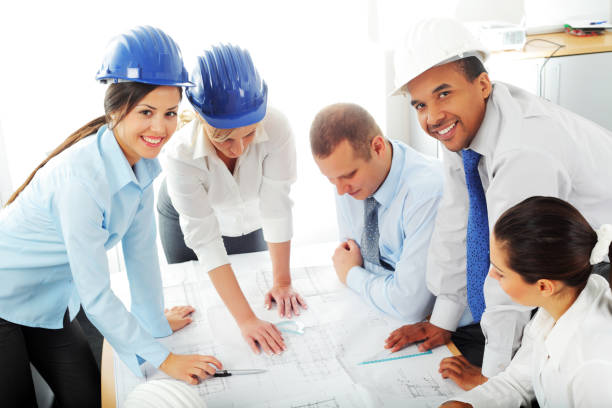 istock Large group of young architects are working together. 154931367