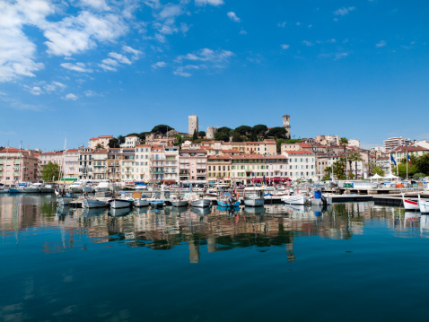 Cannes Waterfront and boat harbor, France - Côte d’Azur.