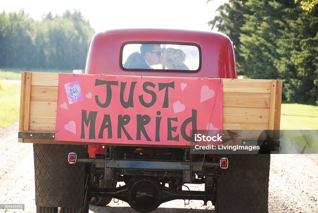 Just Married - Lizenzfrei Kleinlastwagen Stock-Foto