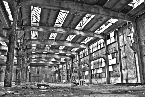Abandoned Hall B&W