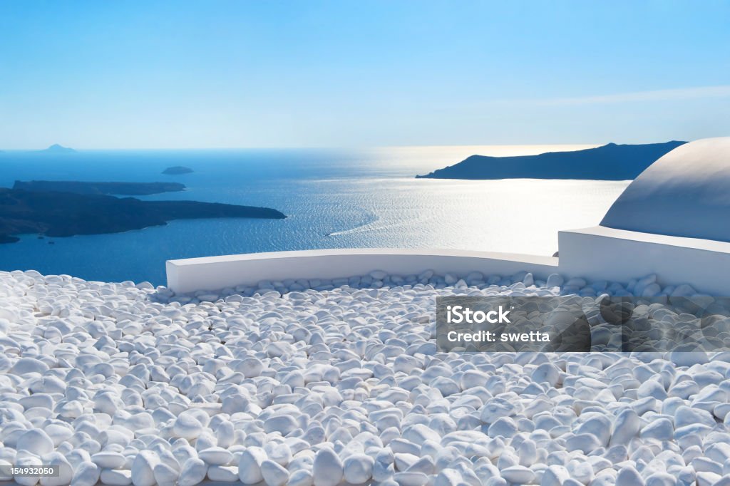 Meerblick vom hotel entfernt - Lizenzfrei Insel Santorin Stock-Foto