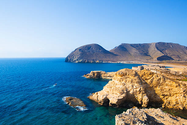 Mediterranean essence View of the Mediterranean sea at a southern spanish beach. cabo de gata photos stock pictures, royalty-free photos & images