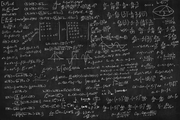 tafel mit equations - mathematics stock-fotos und bilder