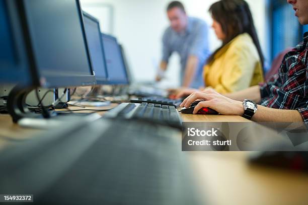 Computer Class Stock Photo - Download Image Now - Education Training Class, Computer, Technology