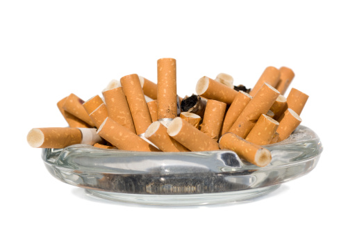 Tobacco products placed on ashtrays