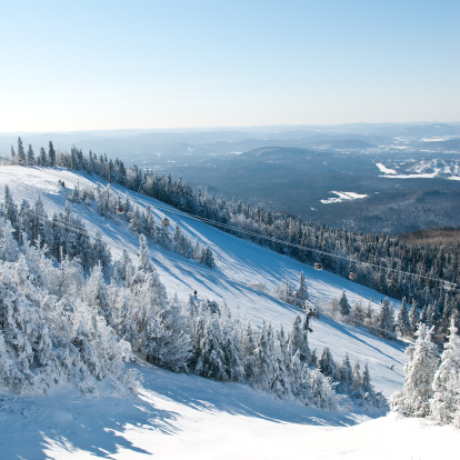 View from empty top of Klinovec hill during Covid-19 season.