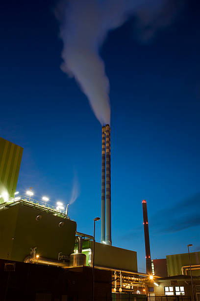 istock Power plant at dusk, blue hour 154933259