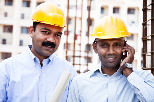 Structural Engineer Indian Indian Engineer Architect On Construction Site Stock Photo - Download ...