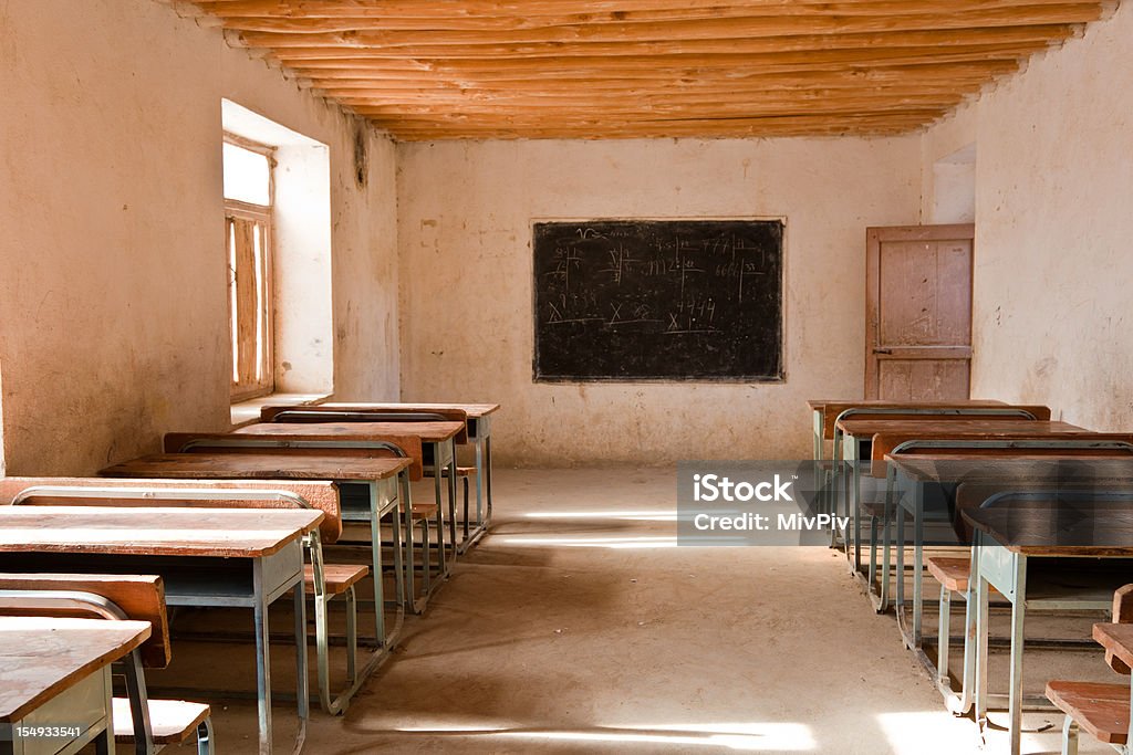Afghan Class Room Sparsely decorated classroom in 3rd world country Afghanistan Stock Photo