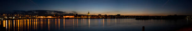 istock Panoramic view over river rhine at dusk, Mainz Germany 154933543