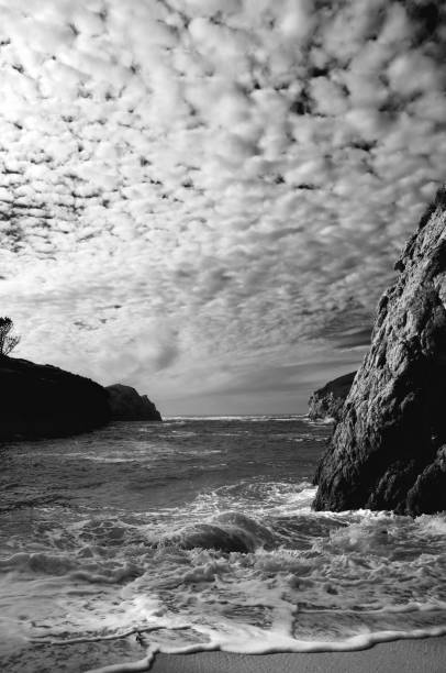 Seascape in cloudy weather