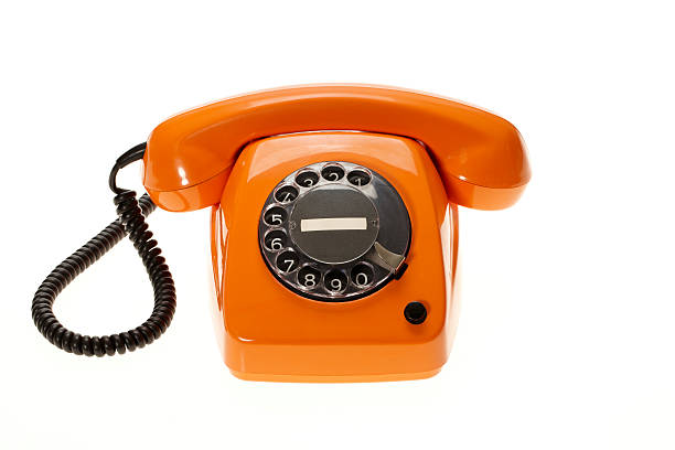 istock Orange vintage phone 154933689