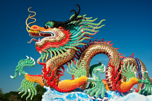Large Chinese dragon in a public park. Click the image below to see more of my Chinese New Year photos. 