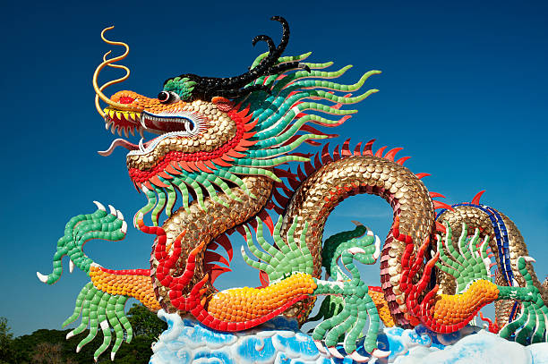 Chinese Dragon Large Chinese dragon in a public park. Click the image below to see more of my Chinese New Year photos.  chinese zodiac sign photos stock pictures, royalty-free photos & images