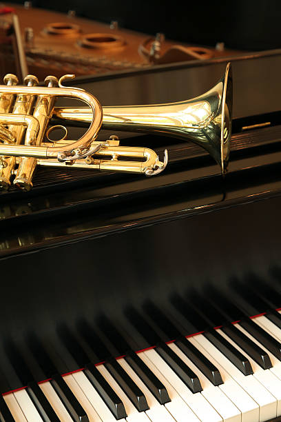istock Trumpet on Grand Piano 154934847