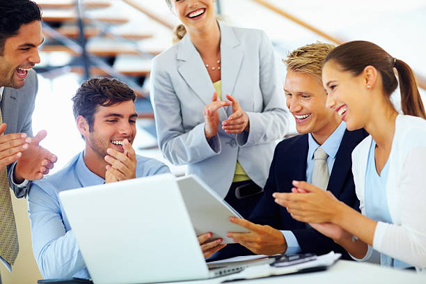 istock Business people applauding for their leader 154934977