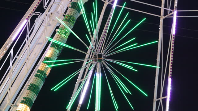 Illumination at the amusement park festival.