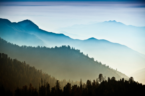 Mist on the Sierra Nevada Mountains
